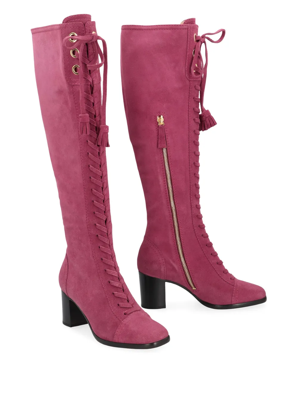 Alberta Ferretti Suède veterlaarzen Roze