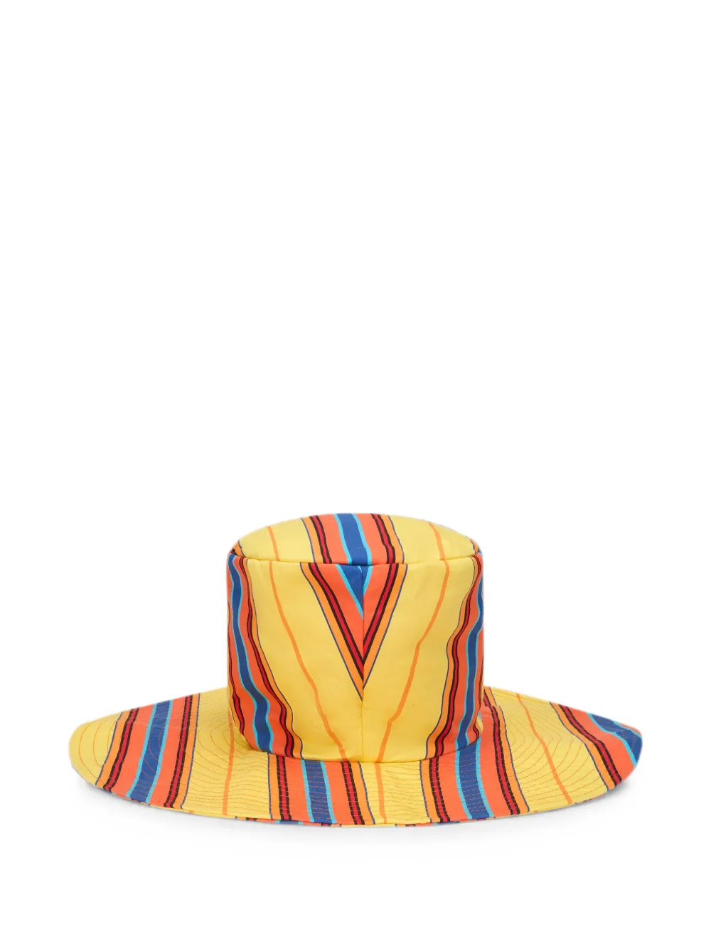 Moschino Hoed met brede rand en streepprint Geel
