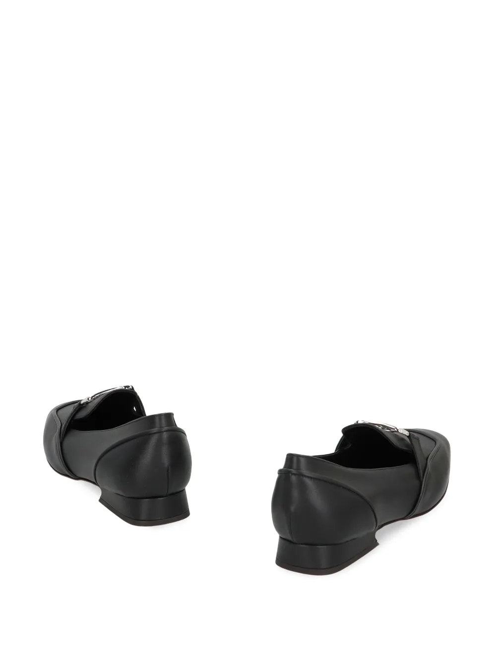 Alberta Ferretti metal-logo loafers Zwart