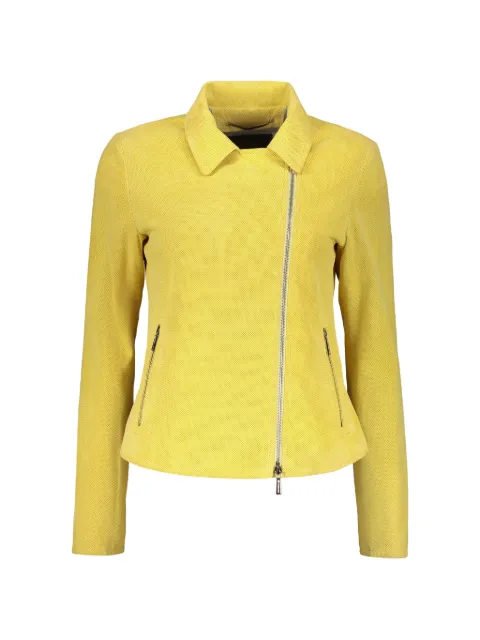Moorer perforated leather jacket