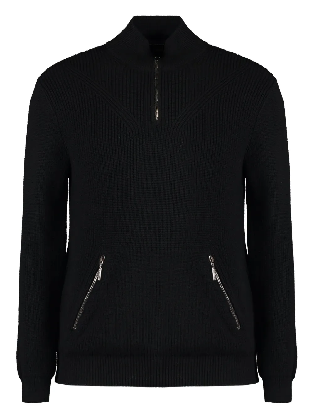 Moorer Cloud zip-neck sweater Zwart