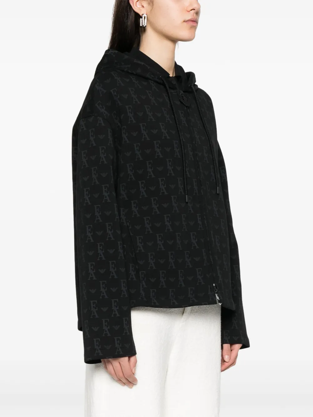 EMPORIO ARMANI LOGO-PRINT HOODIE
