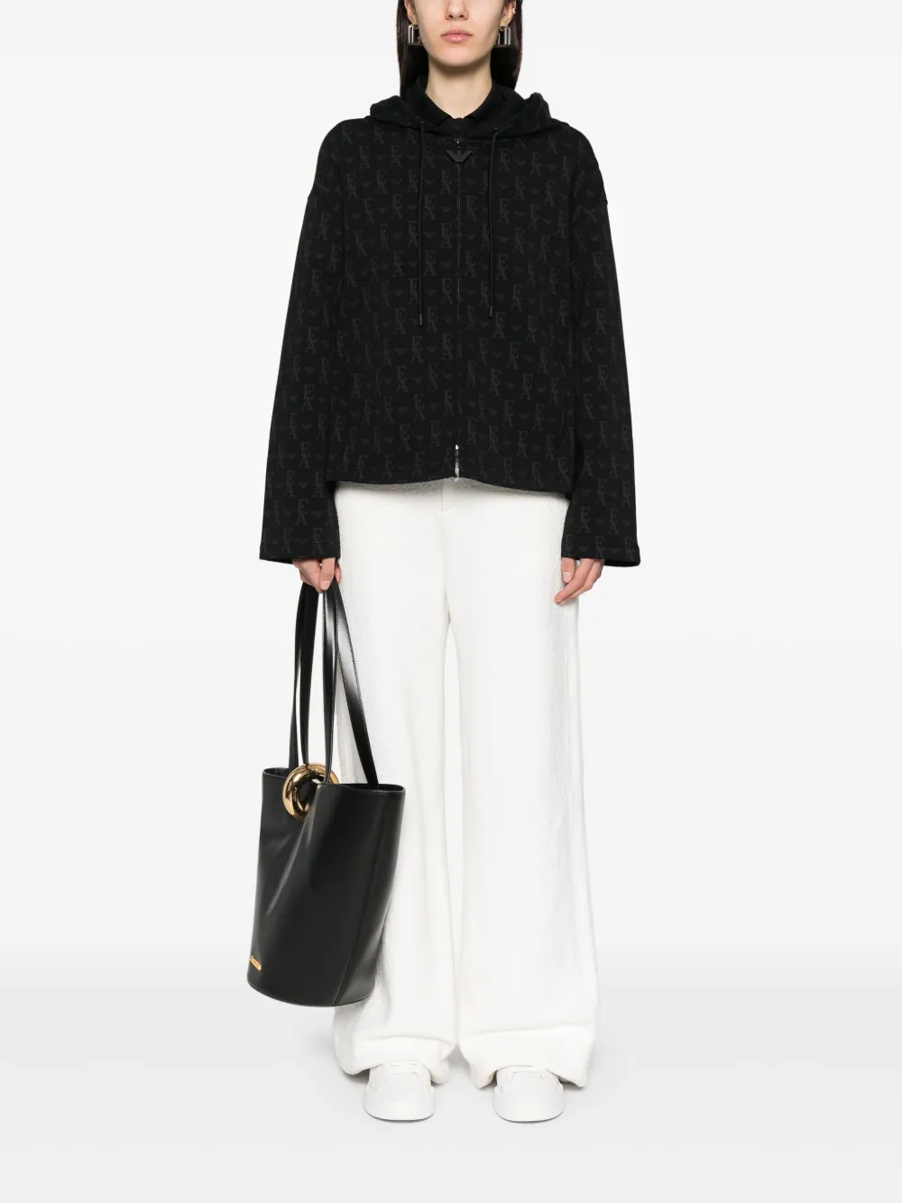 emporioarmani Emporio Armani Hoodie met logoprint - Zwart
