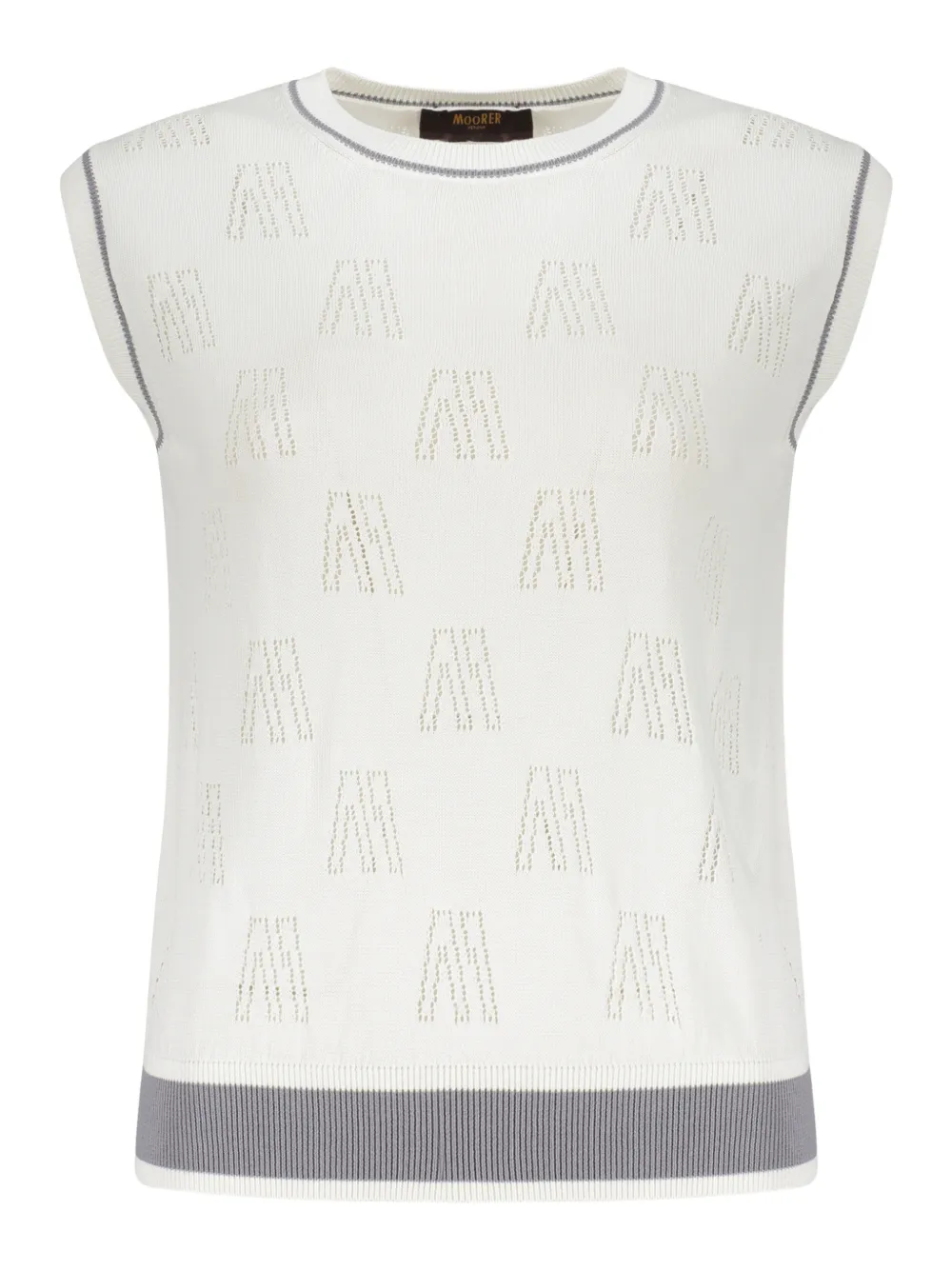 Moorer Ribbed Knitted Top In Multi