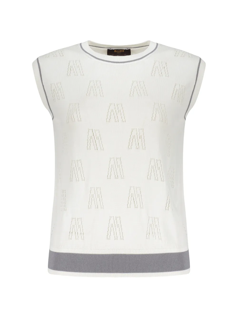Moorer Ribbed Knitted Top In Multi