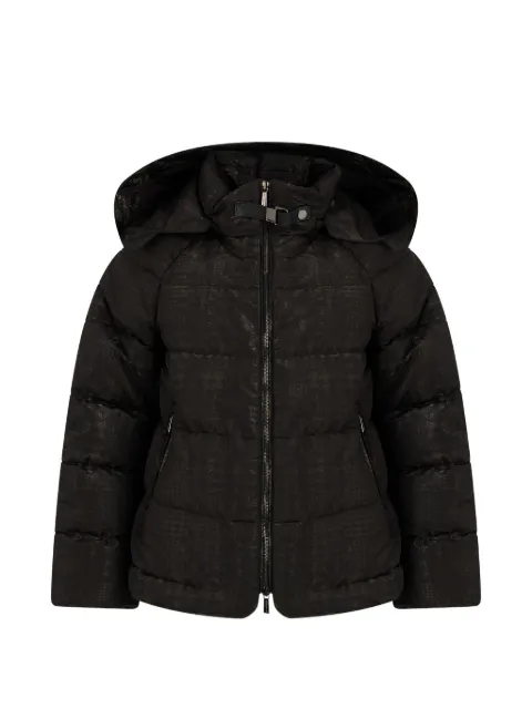 Moorer Dalida-P houndstooth-pattern hooded down jacket