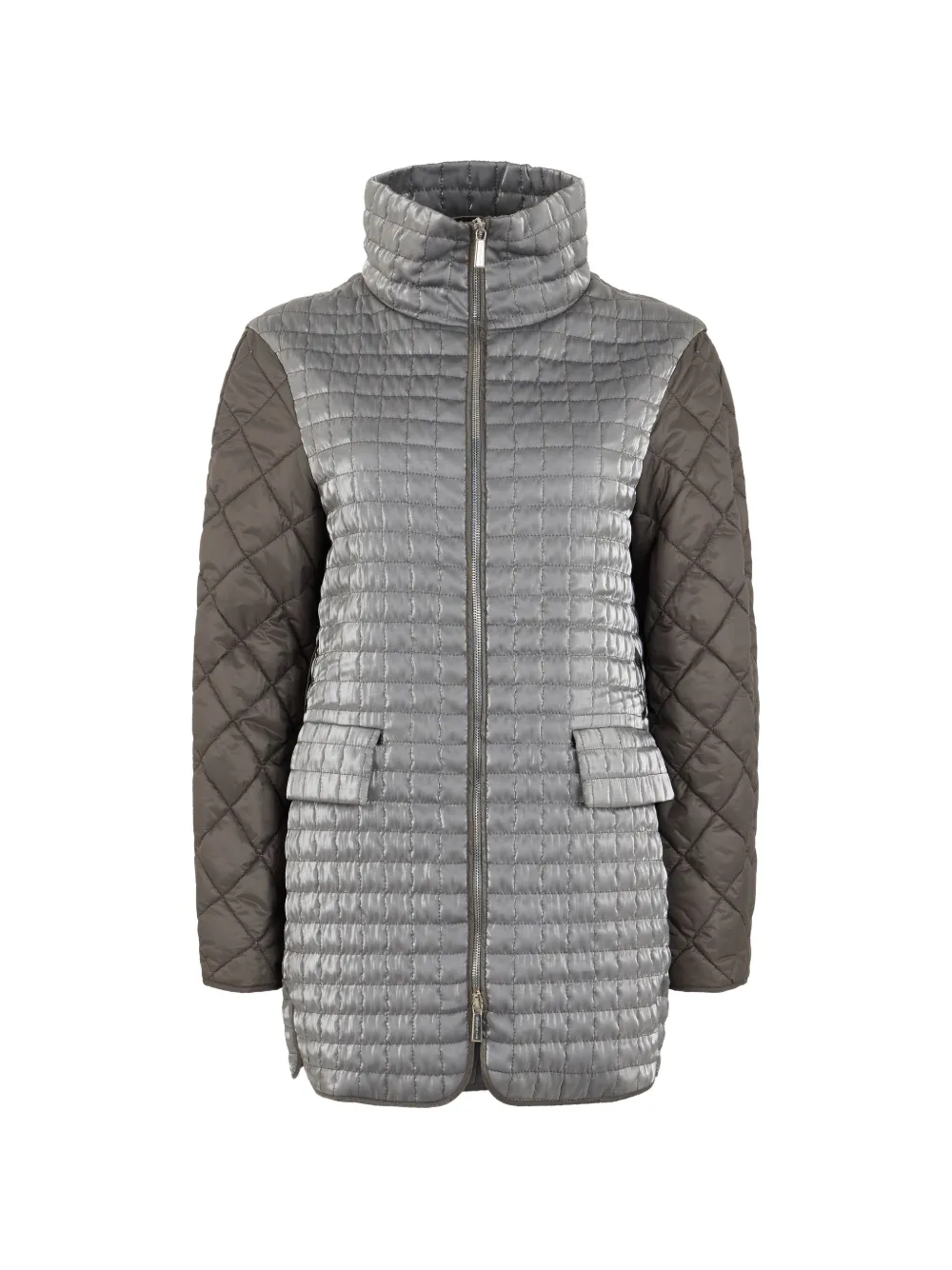 Moorer Doride-P quilted high-neck single breasted coat - Grey