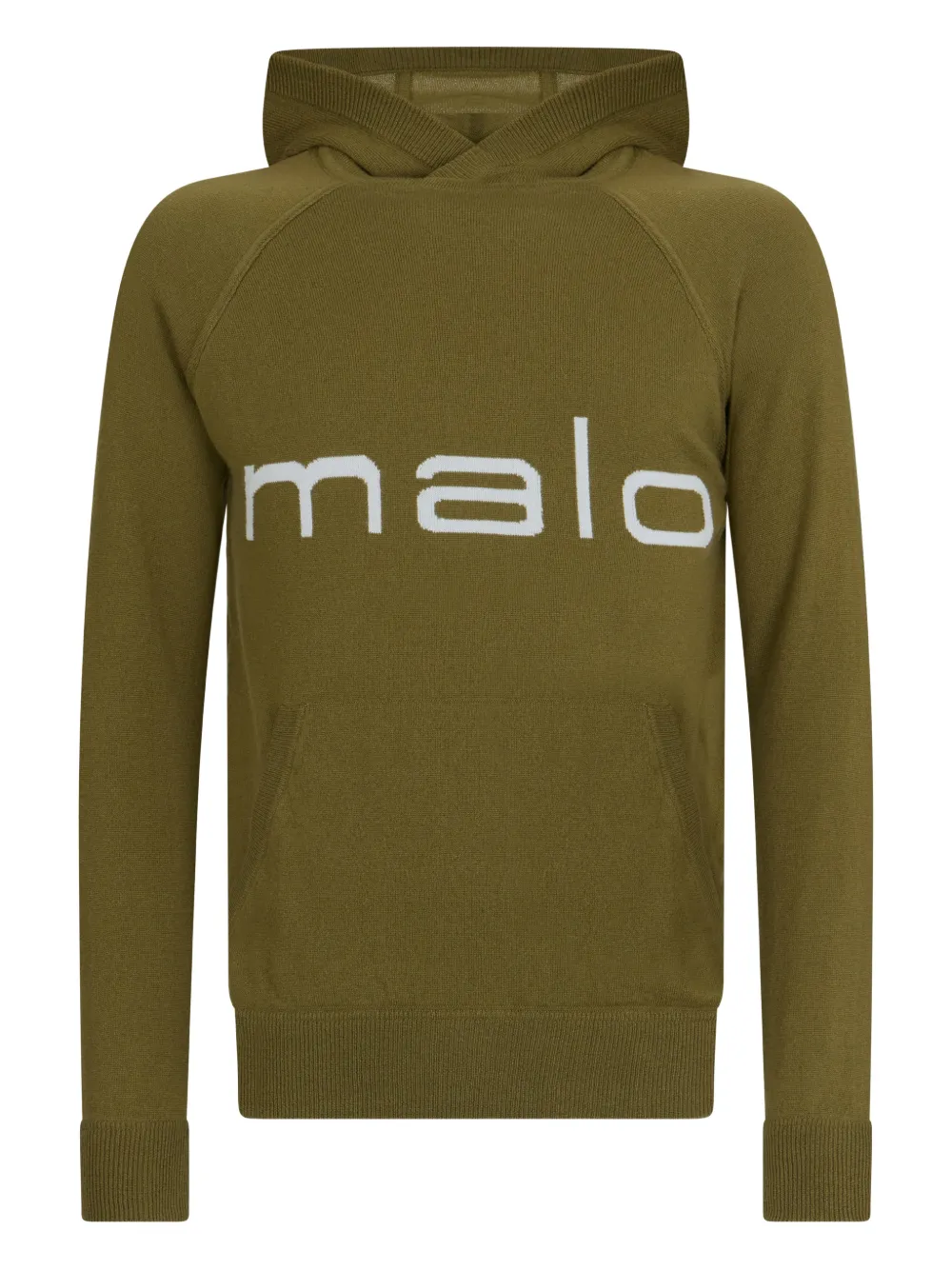Malo logo-detail hoodie - Green