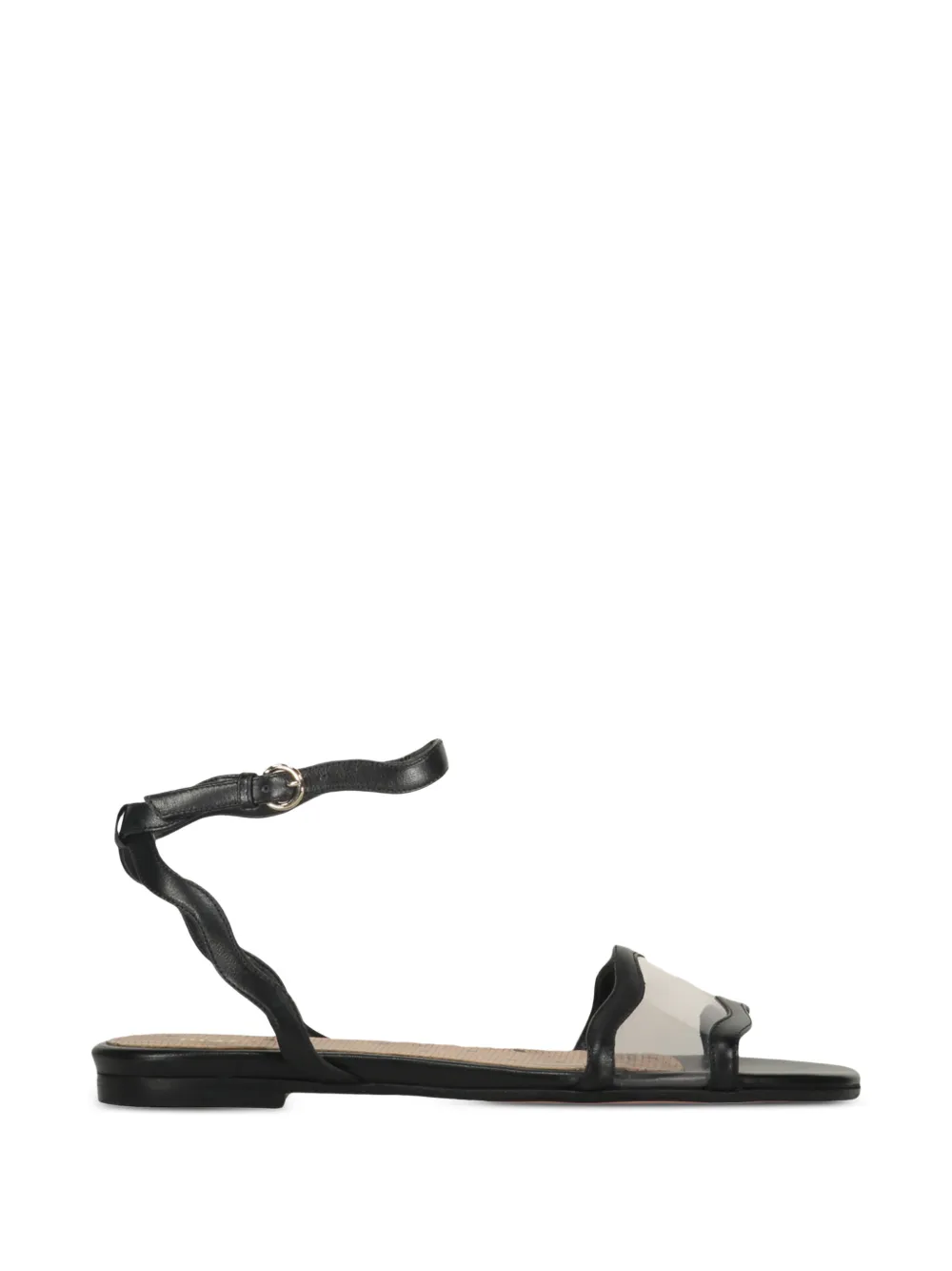 RED(V) wavy-strap transparent sandals Zwart