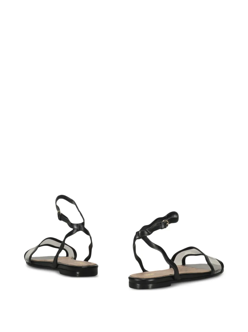 RED(V) wavy-strap transparent sandals Zwart