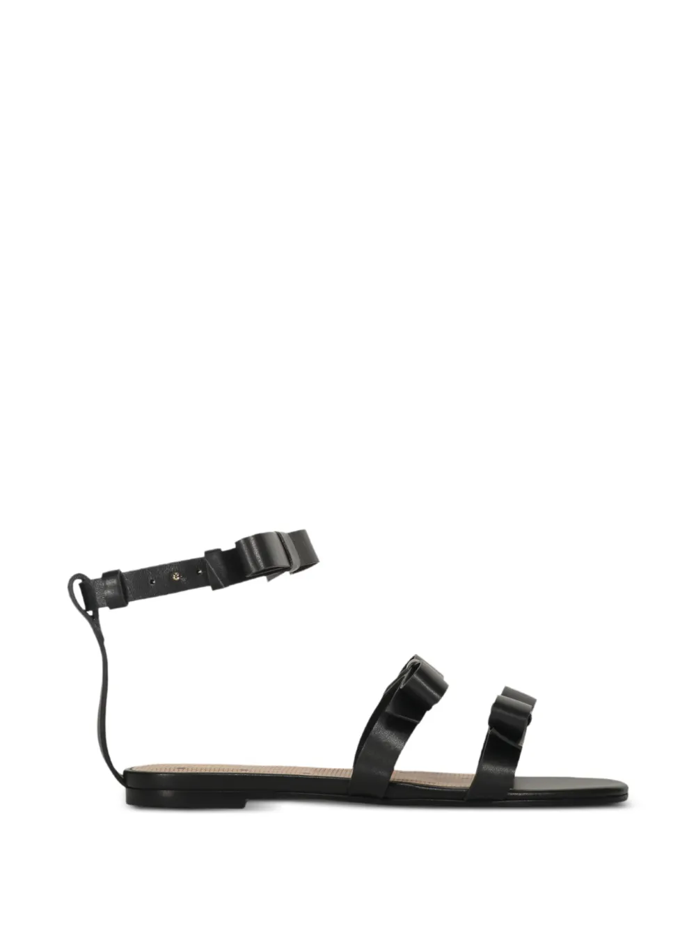 RED(V) bow-detail ankle-strap sandals - Schwarz