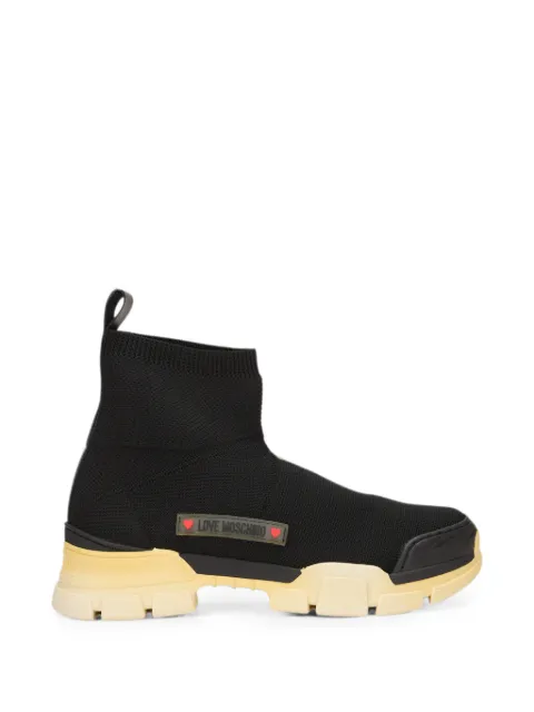 Moschino logo-patch sock-design sneakers