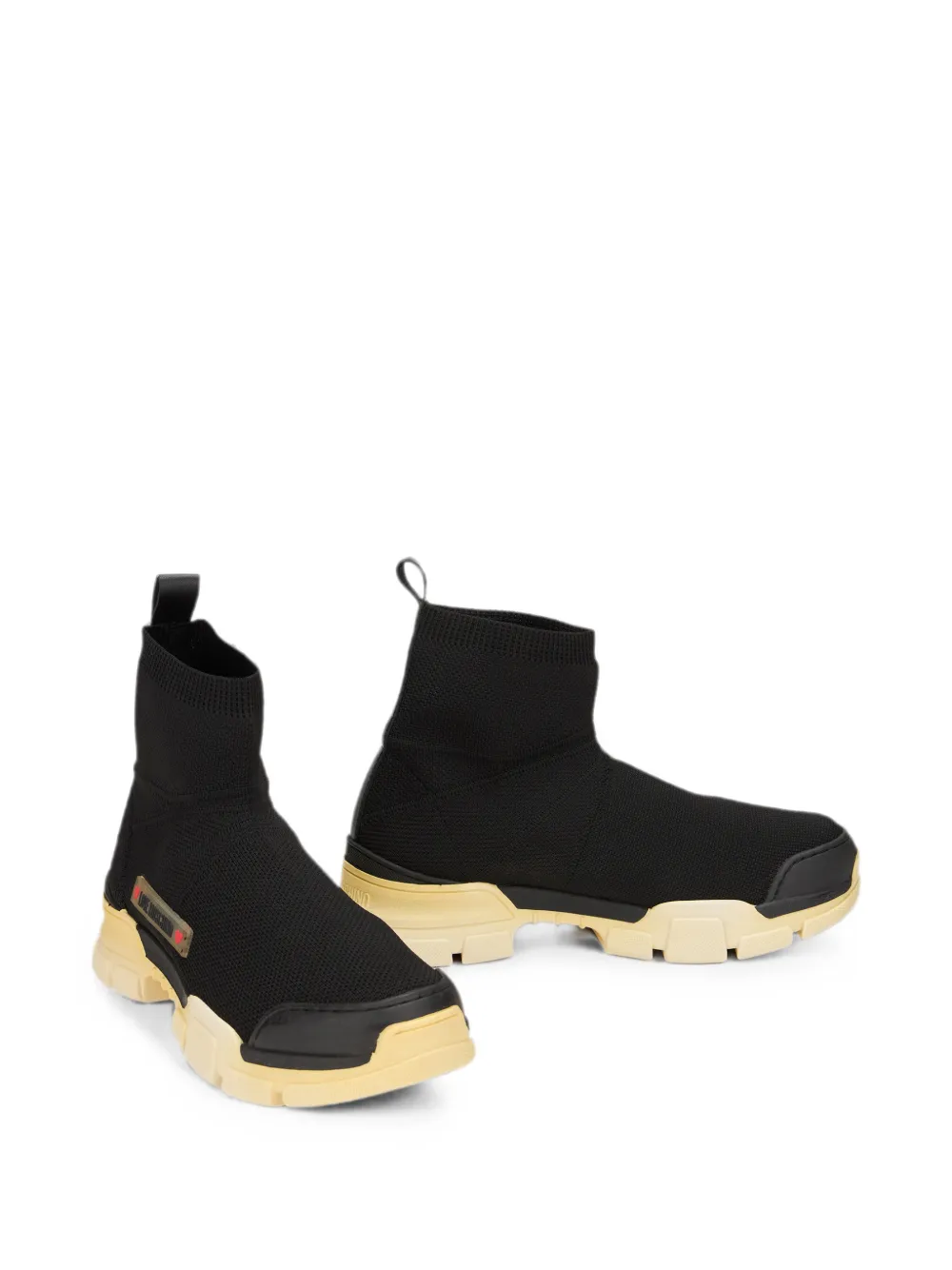 Moschino logo-patch sock-design sneakers Zwart