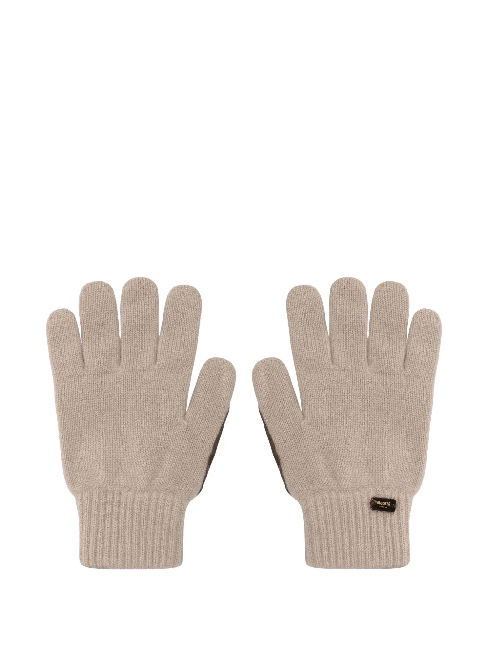 Moorer suede-palm cashmere gloves Beige