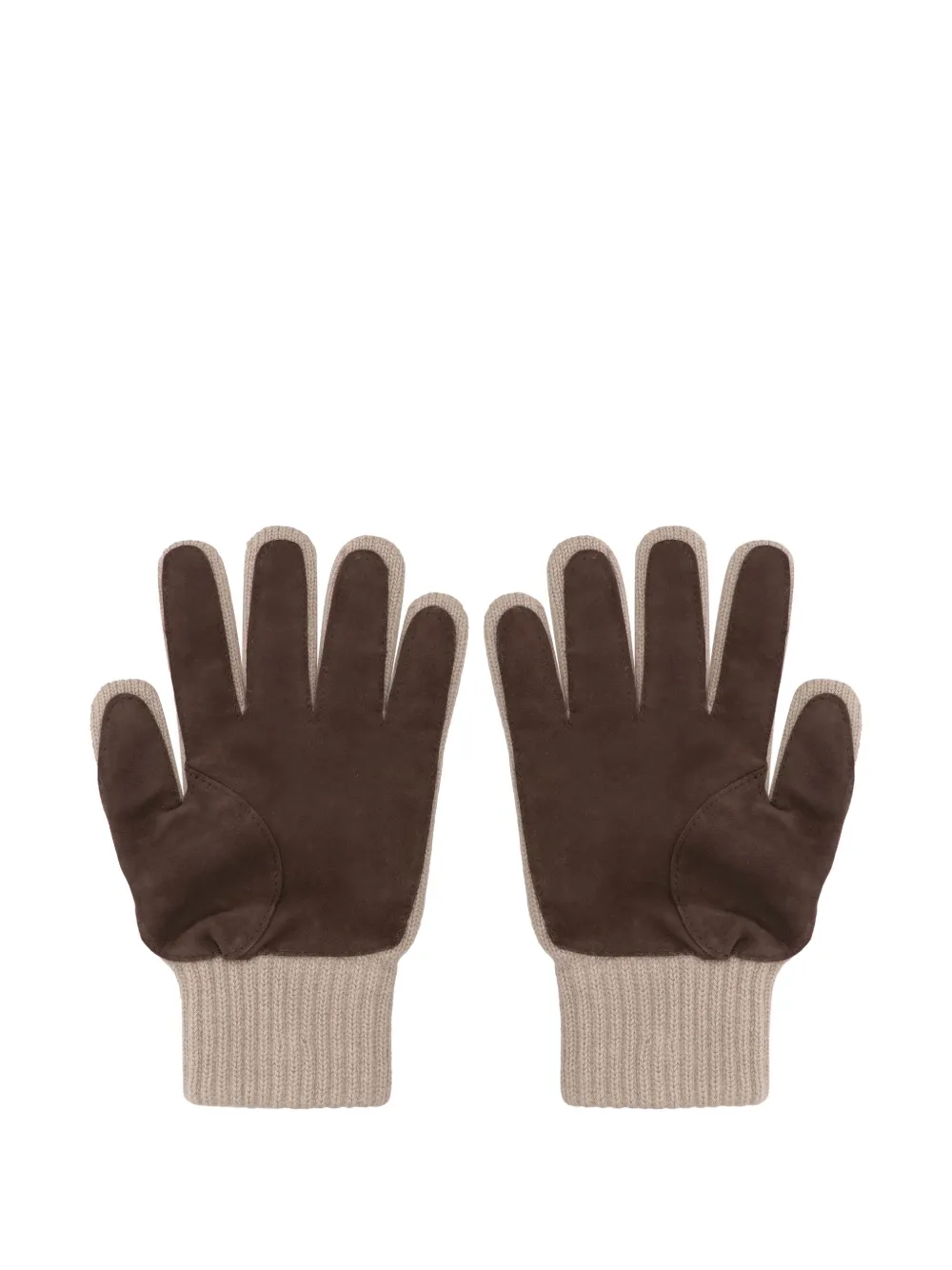 Moorer suede-palm cashmere gloves - Beige