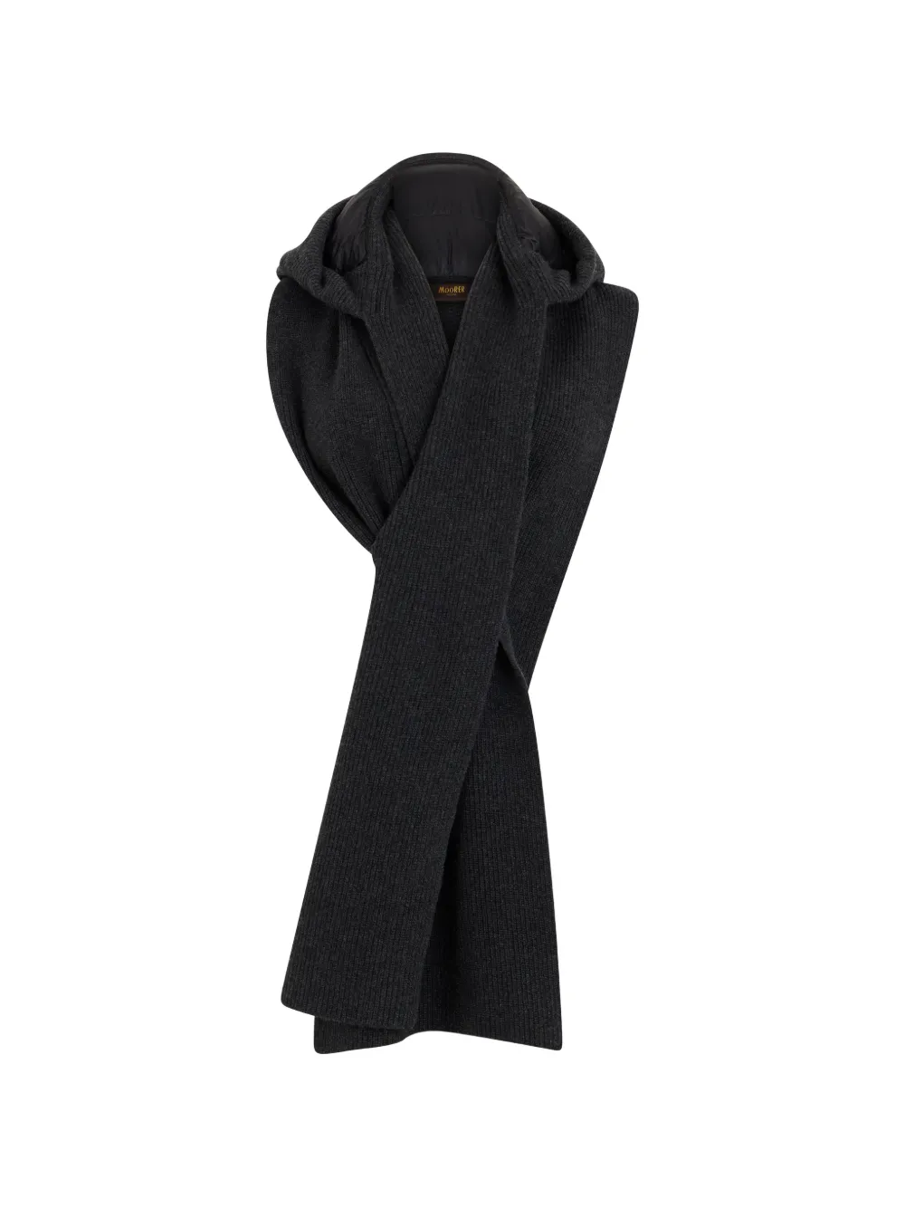 Moorer Eloise-Cws ribbed hooded scarf - Grau