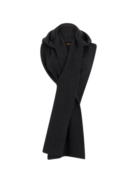 Moorer Eloise-Cws ribbed hooded scarf
