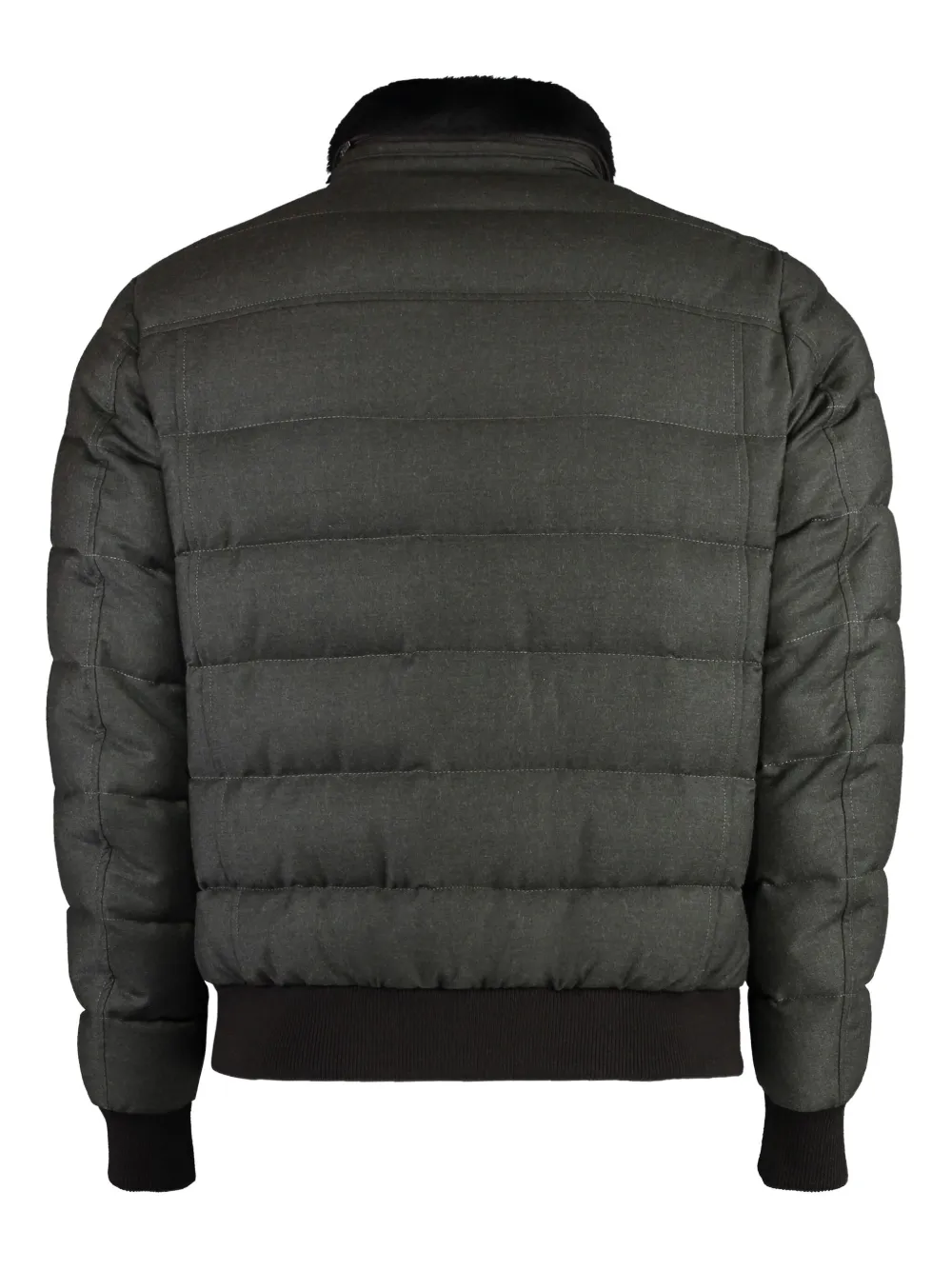 Moorer detachable-collar padded bomber jacket Groen