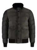 Moorer detachable-collar padded bomber jacket - Green