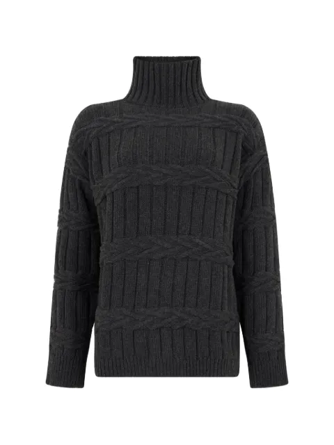 Moorer Grace-Wlb cable-knit roll-neck sweater