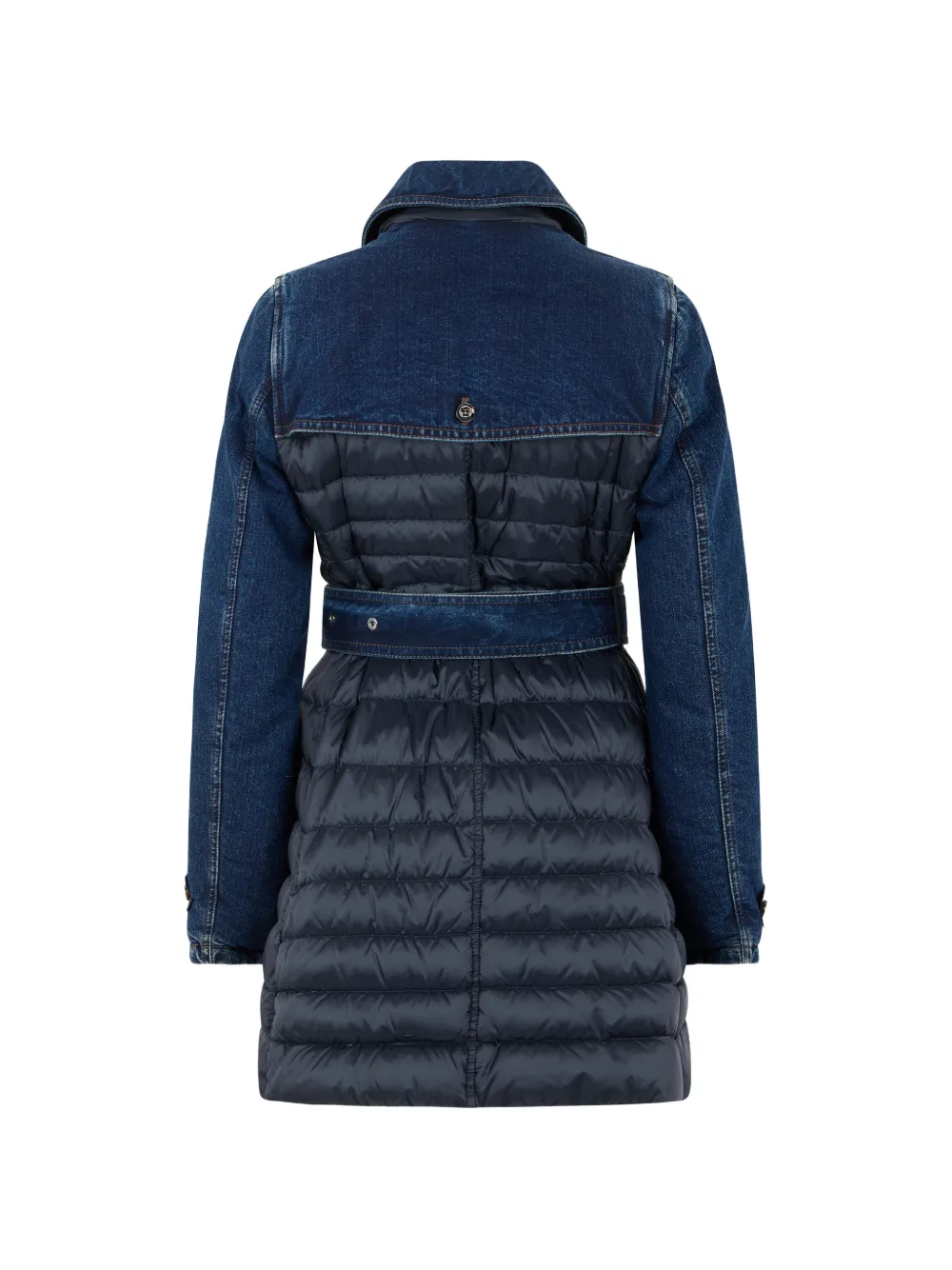 Moorer Isella Kn quilted double-breasted coat Blauw