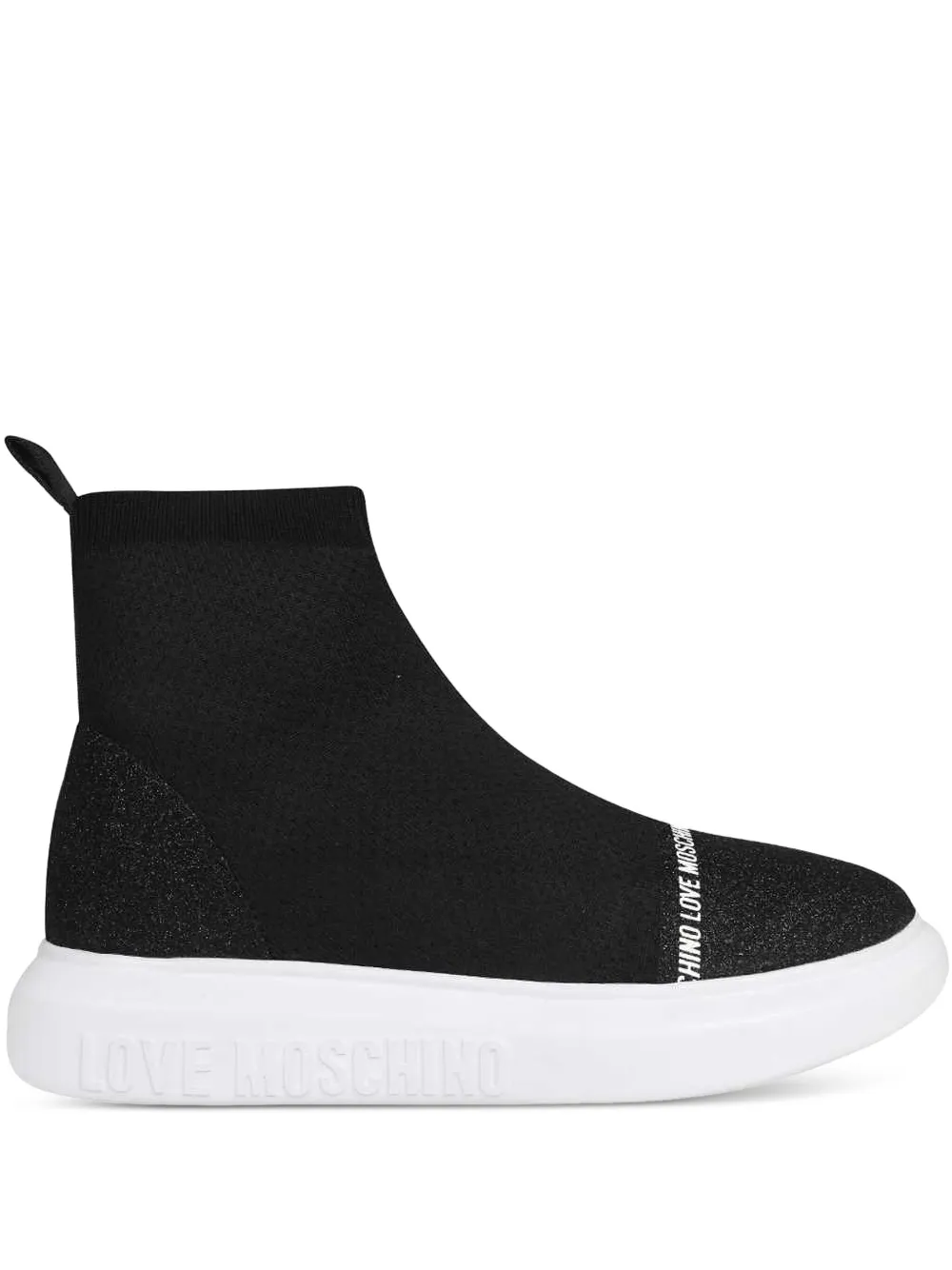 Love Moschino knitted sock-sneakers Black