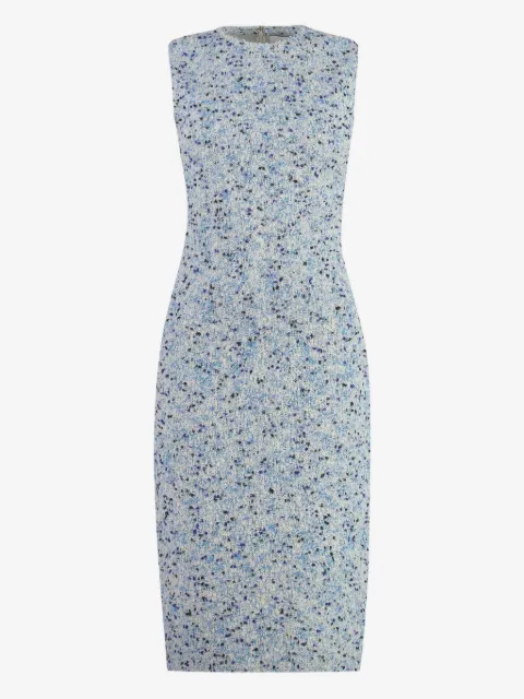 St. John sleeveless speckled midi dress