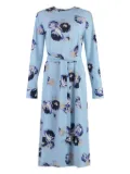St. John floral-printed long-sleeve dress - Blue