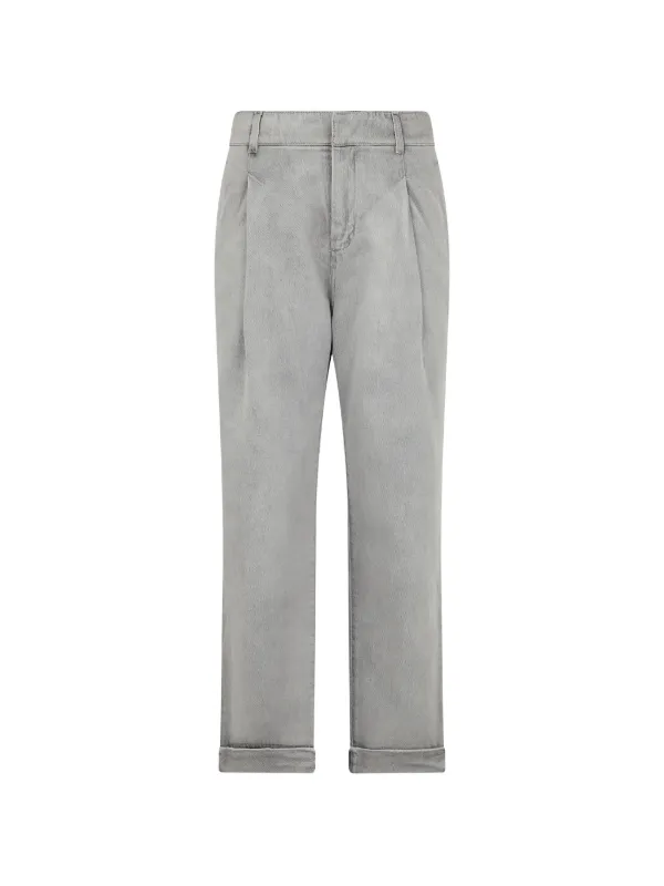 Moorer Turn-up Trousers in Grey