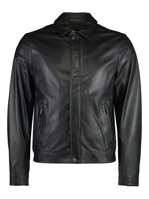 Moorer zipped-pockets leather jacket