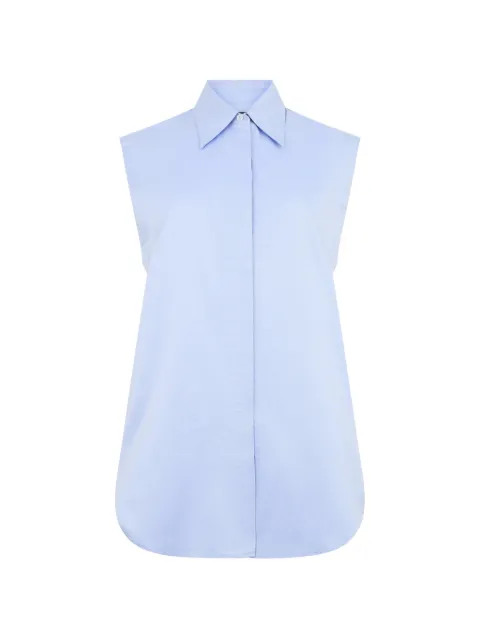 Moorer sleeveless box-pleat shirt