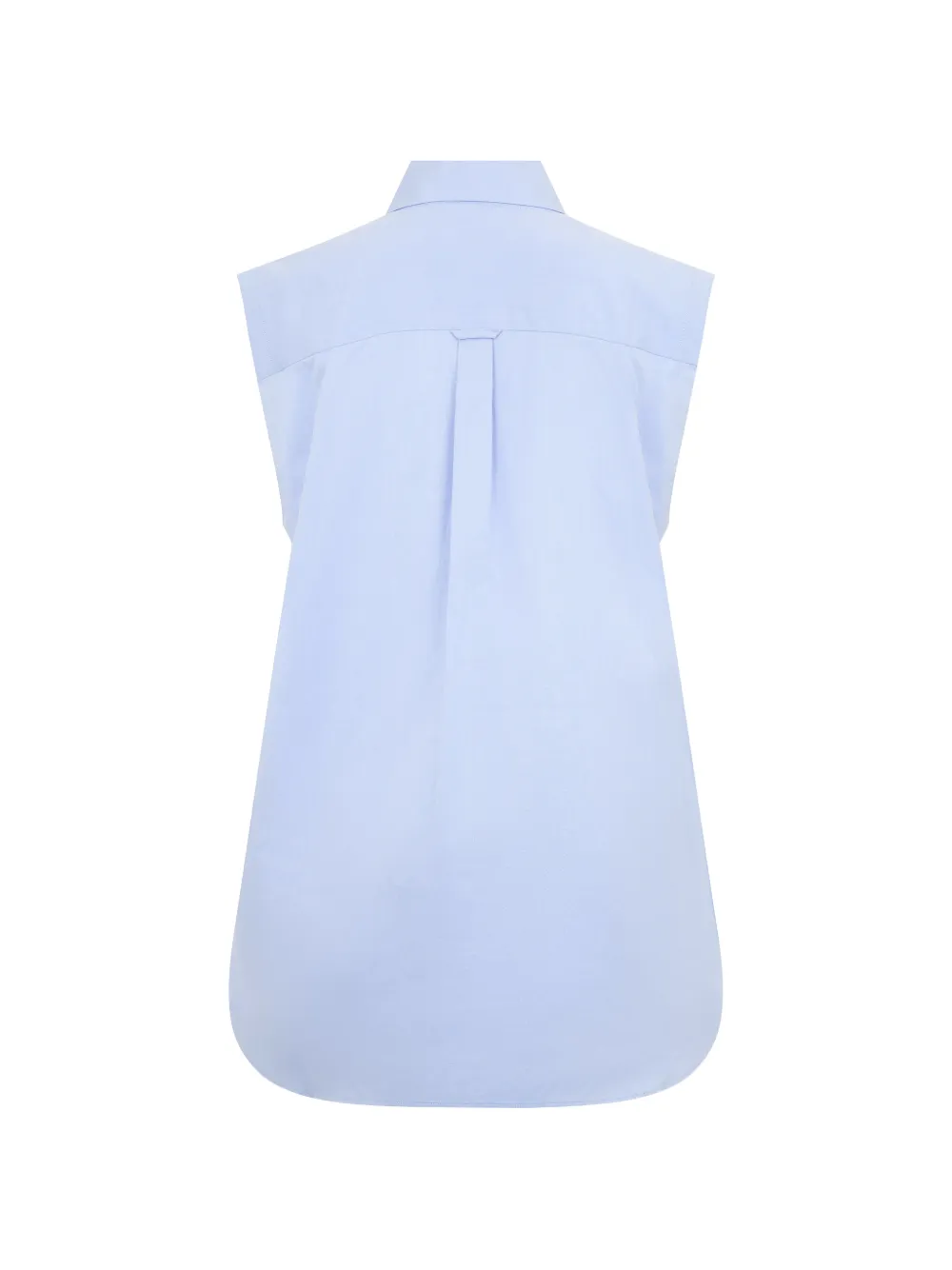Moorer Mouwloze blouse met box plooi Blauw
