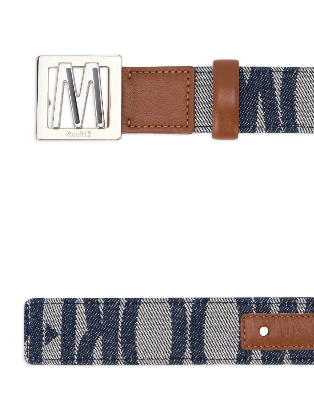  Moorer Logo-buckle Belt - Blue 