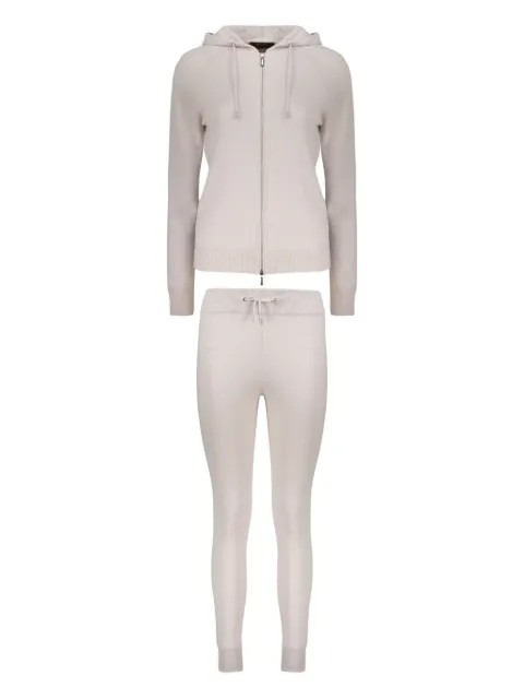Moorer zip-up drawstring trousers set 