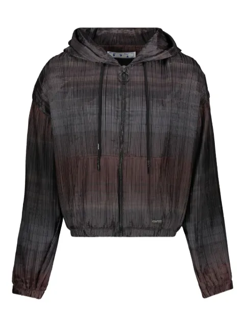 Off-White logo-plaque hooded jacket