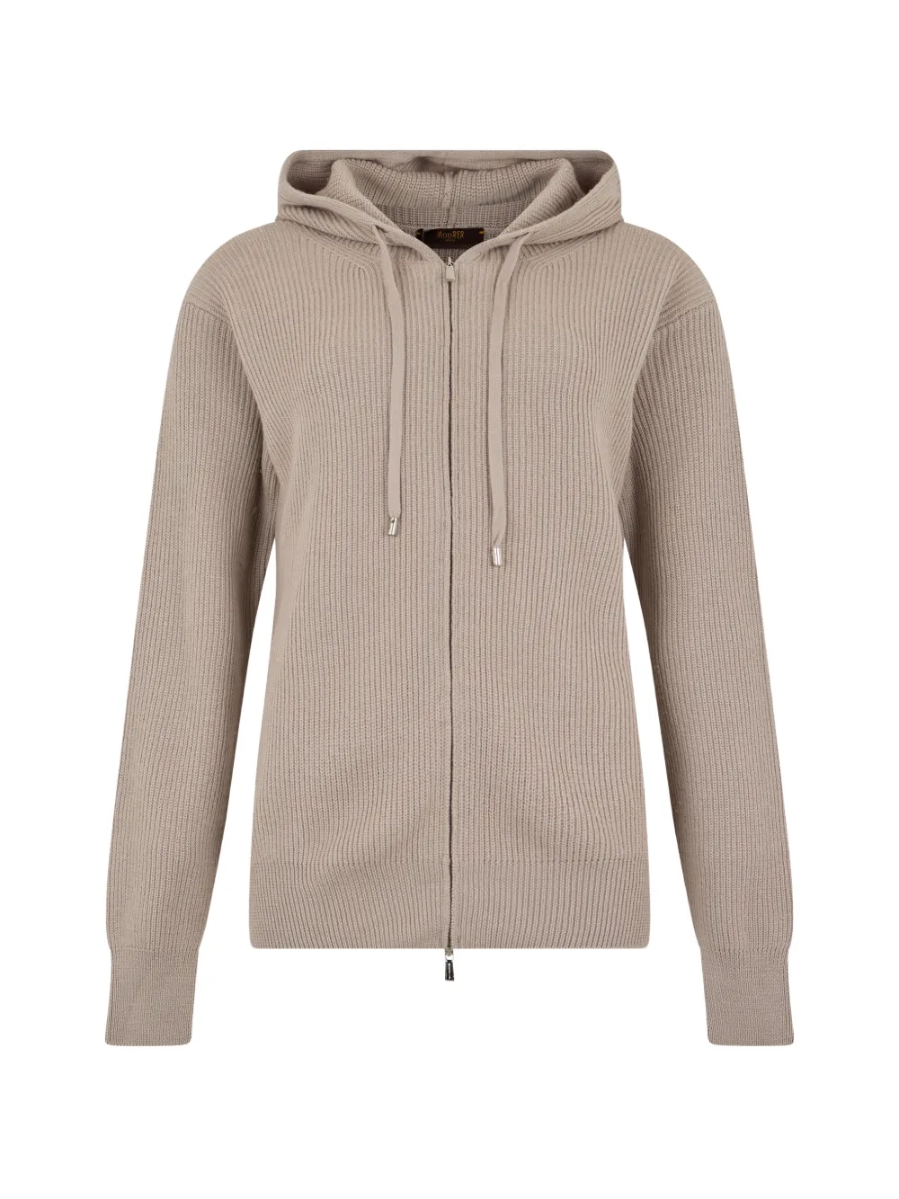 Moorer Corniolaig ribbed-knit zip-up hooded cardigan - Tons neutres Moorer Corniolaig ribbed-knit zip-up hooded cardigan - Tons neutres