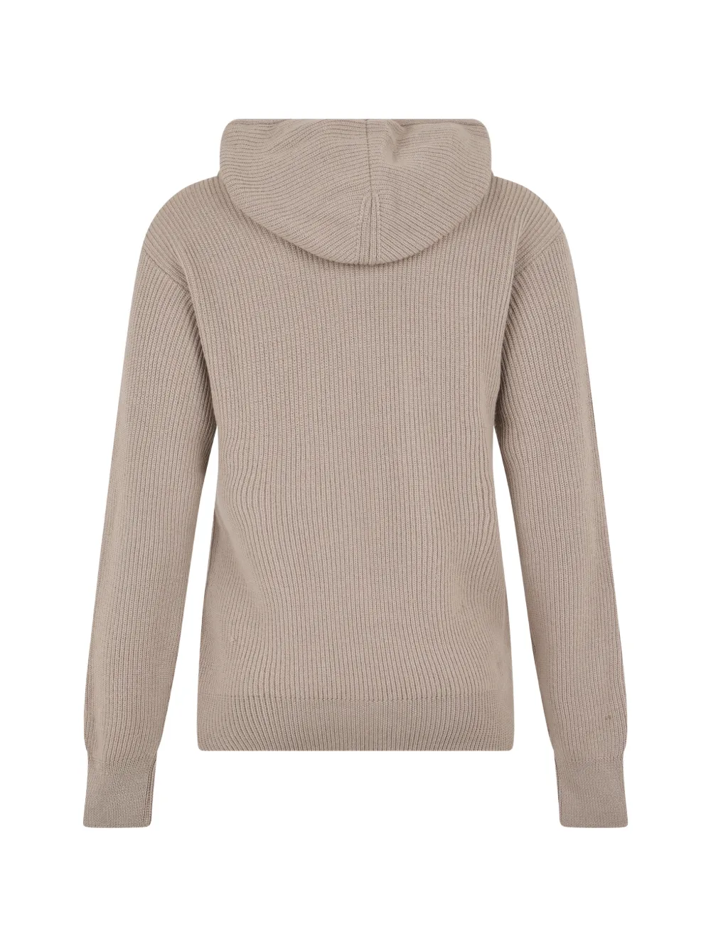 Moorer Corniolaig ribbed-knit zip-up hooded cardigan Beige