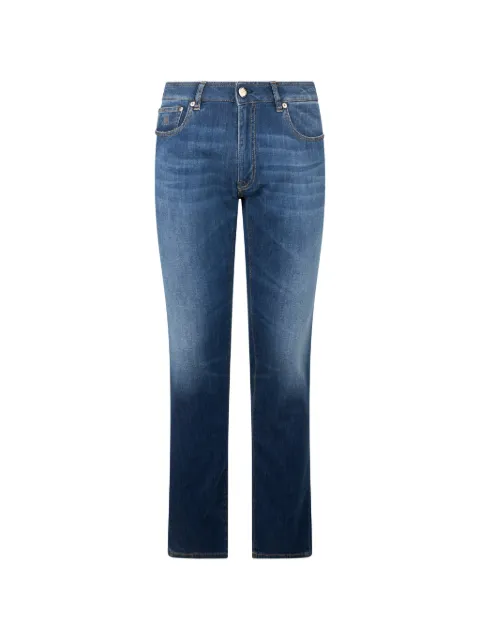 Moorer faded five-pocket jeans