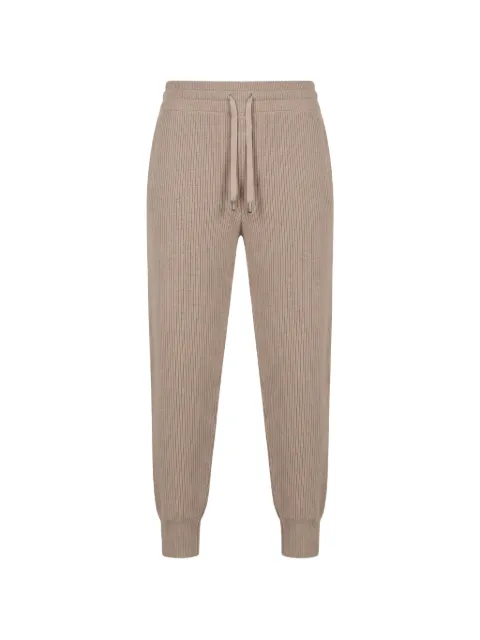 Moorer ribbed-knit track pants