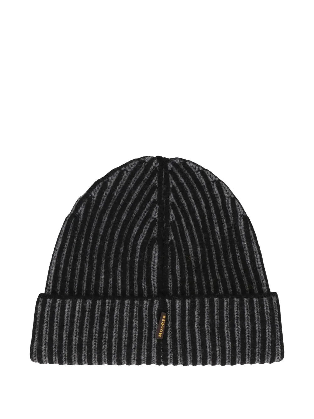 Moorer Ribbed Beanie In Gray