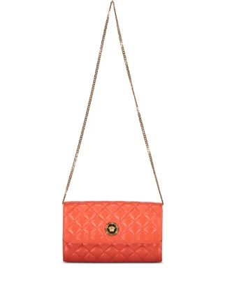 Versace レザー ショルダーバッグ | オレンジ | FARFETCH JP