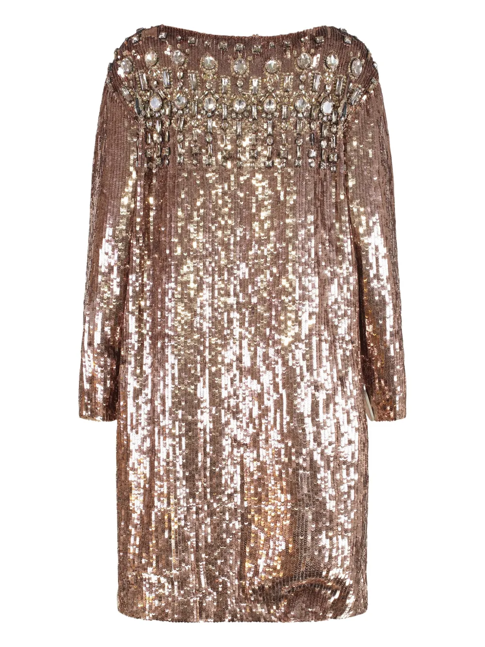 Alberta Ferretti sequin-embellishment midi dress - Bruin
