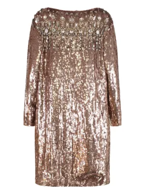 Burberry Hand-gathered Detail Sequinned Dress | Gold