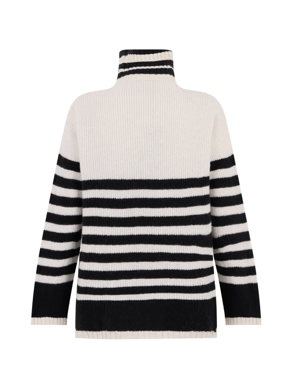Moorer Vera-Slx striped roll-neck sweater Wit