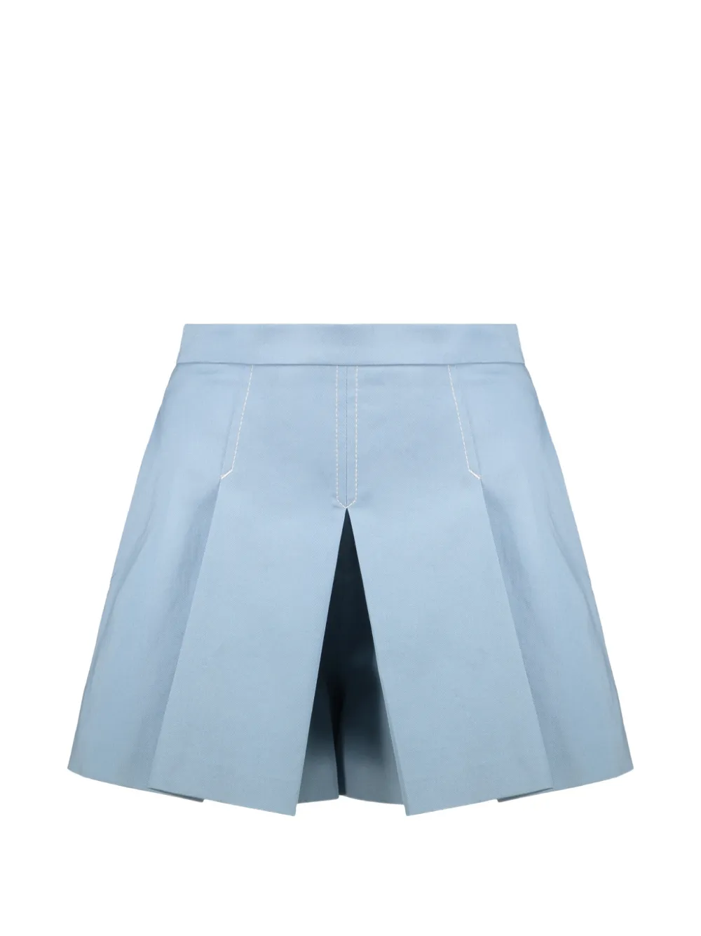 RED Valentino pleated contrast-stitch mini shorts - Blu