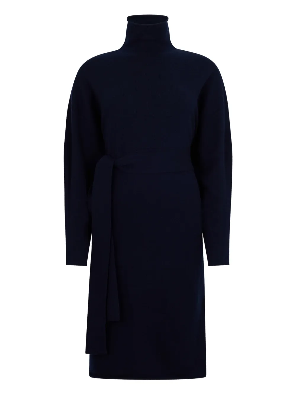 Malo belted roll-neck dress - Blu