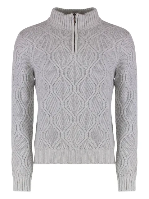 Moorer cable-knit half-zip sweater