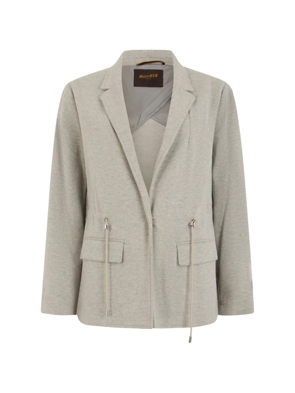Moorer drawstring-waist notched-lapel blazer - Grey