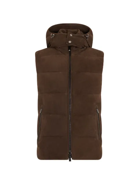 Moorer hooded quilted vest