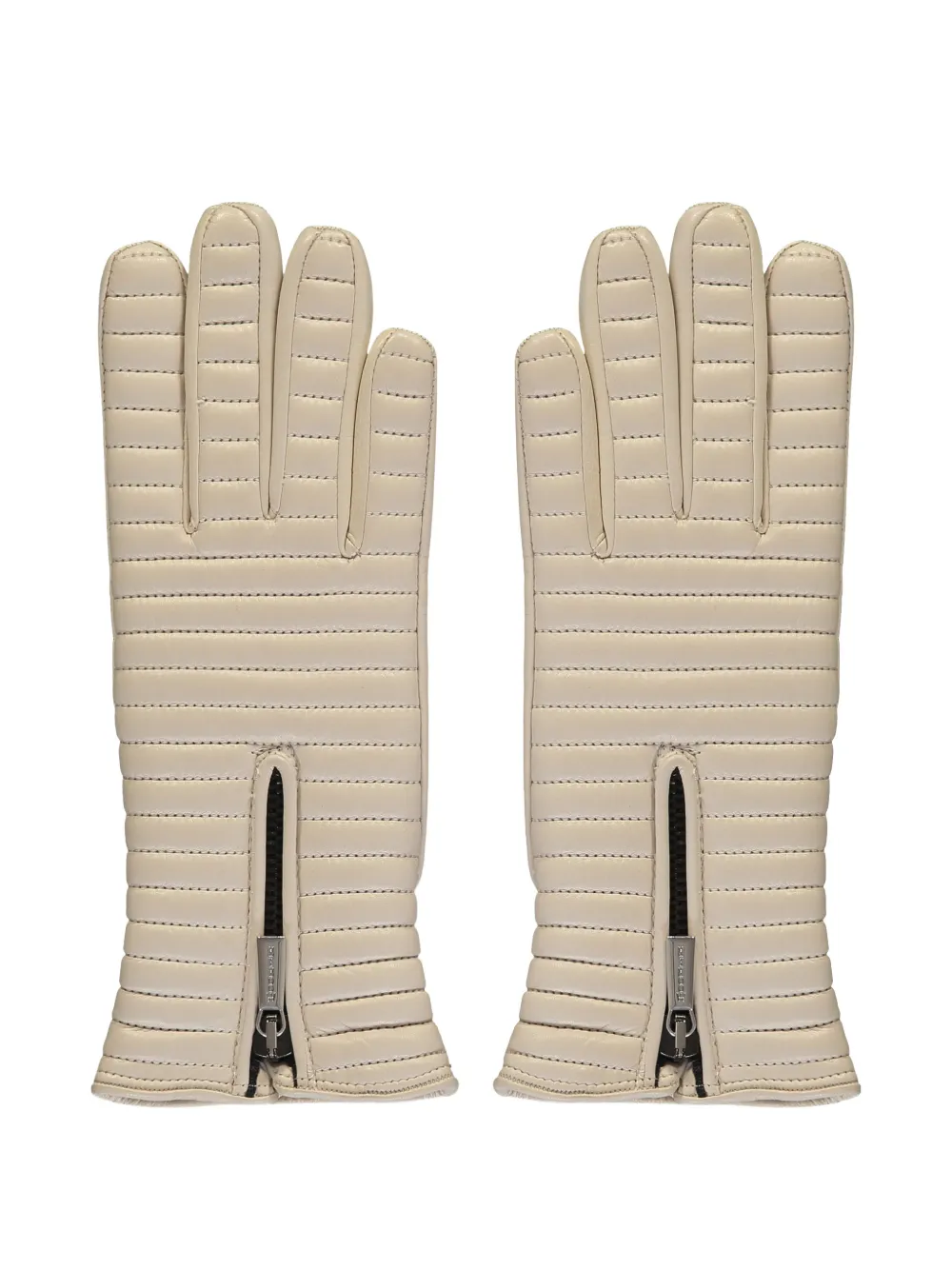 Moorer Quilted Zip Gloves In Neutral